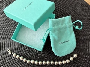 Authentic Designer Tiffany & Co Silver 925 Ball Bracelet 7.25 - Used - Picture 1 of 5