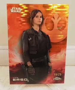 2025 Topps Chrome Star Wars Jyn Erso /25 Orange Pulsar Refractor  - Picture 1 of 2