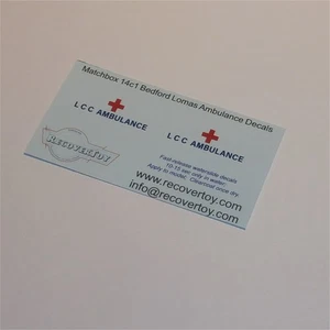 Matchbox Lesney 14 c1 Bedford Lomas LCC Ambulance Sticker Set - Picture 1 of 3