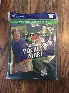 VTG Fruit of the Loom Mens 90'S Pocket T Shirt SZ 50-52 2XL Big Tall Green Prop