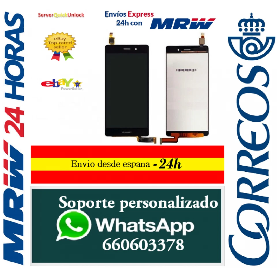 Pantalla Completa para Huawei P8 Lite - Negro