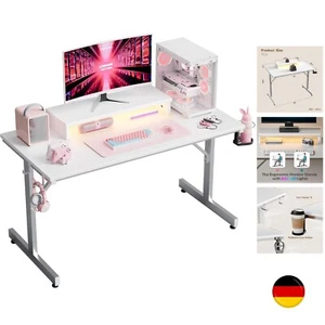 Bestier Kleiner Gaming-Schreibtisch 106,6 cm LED Computerschreibtisch mit Mon... - Bild 1 von 8