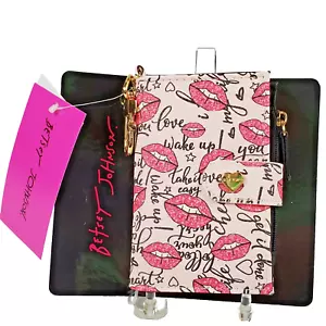 Betsey Johnson Lips Kartenetui Geldbörse mit Schlüsselring klein Kunstleder Neu - Bild 1 von 9