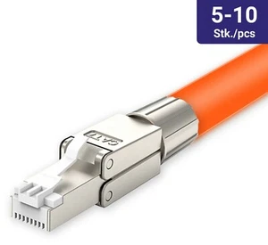 Netzwerkstecker CAT 7 Werkzeuglos RJ45 Netzwerk Stecker Verlegekabel AWG23 - Afbeelding 1 van 16