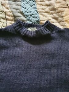 Traditional Guernsey jumper sweater Navy Blue Size 38, Vintage Fisherman Gansey