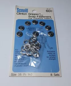 Sujetadores a presión a presión Scovill Clinton de colección talla 16 7/16" costura 8 juegos - Imagen 1 de 2