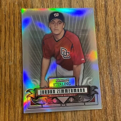 2008 Bowman Sterling Rookie JORDAN ZIMMERMAN #JZ REFRACTOR SP /199 - Image 1 of 4