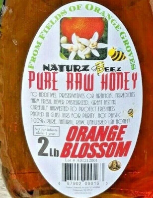 RAW ORANGE BLOSSOM HONEY 2LB 908g 100% PURE NATURAL Glass Jar - Image 1 of 3