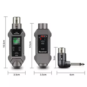 Rechargeable Plug-on Microphone Wireless System XLR Transmitter+Receiver+Adapter - Picture 1 of 14