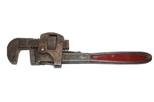 Vtg Stillson Walworth 10 " Pipe Wrench Adjustable Tool Red Handle USA - Picture 1 of 6