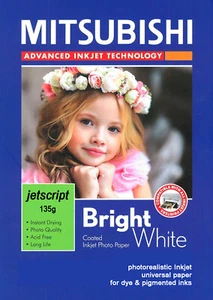 MITSUBISHI c1291 GLOSS Inkjet 135gr POTO REALISTIC PAPER 10-500 Blatt A4 A5 A6 - Afbeelding 1 van 1
