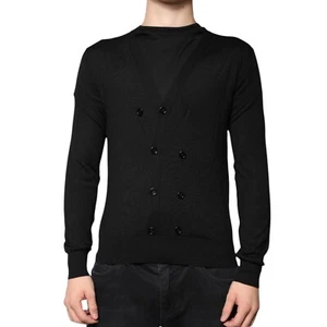 DOLCE & GABBANA Sweater Black Cashmere Button Down Cardigan IT44/US34/XS 1420usd - Picture 1 of 8