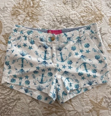 Шорты с морской тематикой Macbeth Collection от Margaret Josephs белые и синие - Изображение 1 из 4