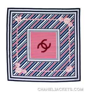 SCIARPA DI SETA CHANEL 2020 a righe caramelle logo CC * 34 POLLICI ~ incontaminata * AUTENTICA - Foto 1 di 6