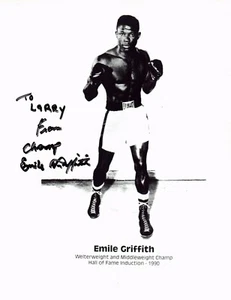 Emile Griffith Welterweight and Middleweight Champion Signed 8.5x11 Boxing Photo - Bild 1 von 1