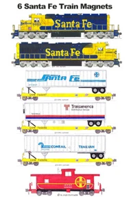 6 imanes Andy Fletcher Santa Fe Piggyback Train - Imagen 1 de 1