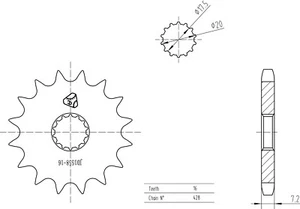JD Front Chain Sprocket fit for YAMAHA DT 125 RE,2004-2007, 16T,428 - Bild 1 von 4