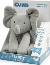 GUND FLAPPY ELEFANTE ELEFANTINO PELUCHE 54485 SPINMASTER PARLA IN ITALIANO