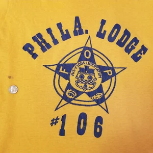 Camiseta vintage años 70 Hanes Phila FOP Lodge #106 masónica de algodón de punta única - Imagen 1 de 8