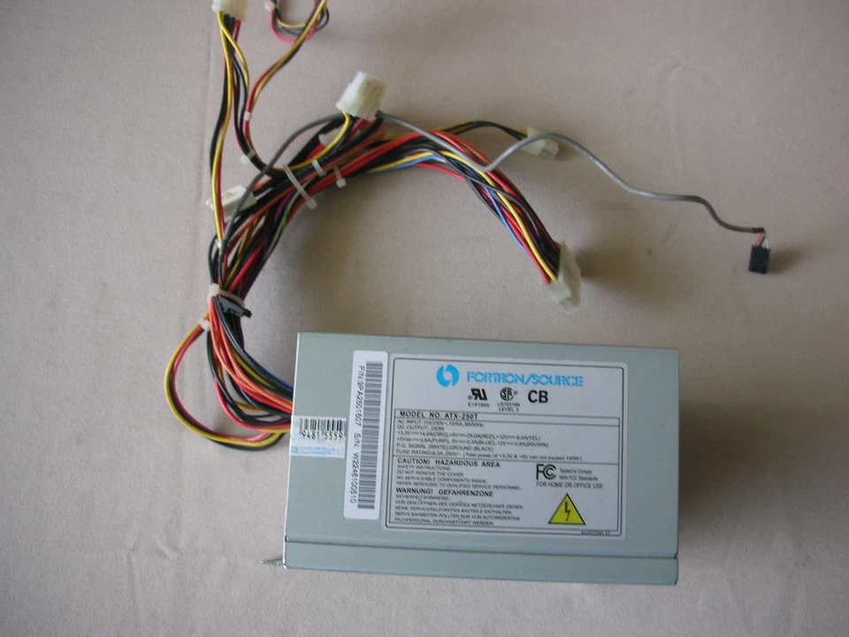 Charger PC fortron Source ATX-250T 250W Power Supply 9PA2501607 W2246100510 - Image 1 of 1