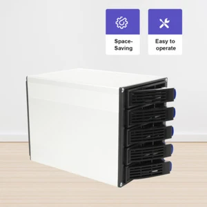 HDD Enclosure Hot Swap Cage 5-Bay 3 x 5.25" Drive Bays 5x SATA 3.5"/2.5"Sas HDD - Picture 1 of 12