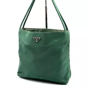 PRADA Shoulder Bag Tessuto Nylon Green Authentic - Picture 1 of 22