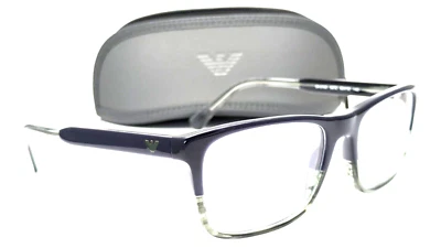 Emporio Armani EA3120 5572 темно-синий/полосатый зеленый прямоугольник мужские очки 53 мм - Изображение 1 из 4