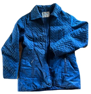 Rare Quilted Sportcaster Women’s Ski Jacket Vintage 1970s Navy Blue - Picture 1 of 12