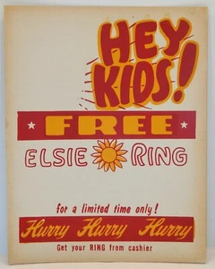ELSIE THE COW BORDEN MILK~ORIG CARDBOARD SIGN ADVERTISING~MAKE AN OFFER ON ALL - Picture 1 of 2