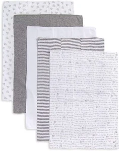 Organic Cotton Baby Burp Cloths, 5-Pack, 17x11.75 Inches, Extra Absorbent - Picture 1 of 8