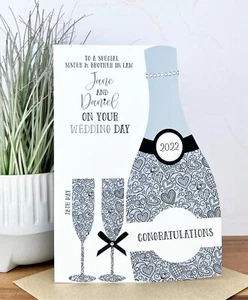 Large Luxury Personalised Handmade Wedding Day Card, Daughter, Son, Friends - Picture 1 of 2