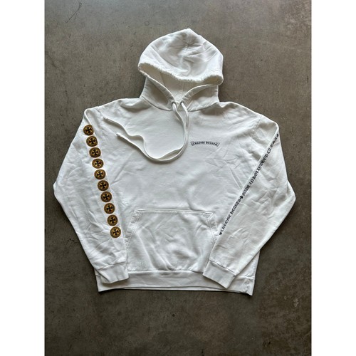 Felpa con cappuccio Chrome Hearts Plus logo bianco giallo