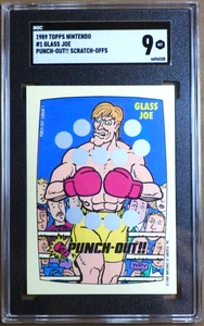 1989 Topps Nintendo #1 Glass Joe Punch-Out!! Scratch-Offs SGC 9 - Bild 1 von 2