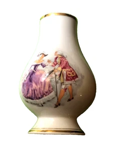 Vase Limoges Porzellan Königliche Lilie Goldschale Französisches Dekor Sammlung - Bild 1 von 9