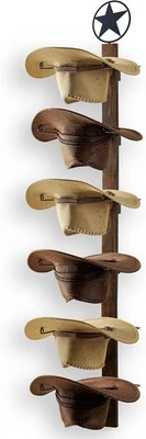 P-ALADIN Cowboy Hat Rack Cowboy Hat Holder 6 Pieces Western Hat Rack For Wall With Natura