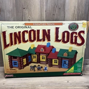 Playskool Lincoln Logs Lincoln Logs Frontier Town 142 Pieces  2 Figures Missing - Picture 1 of 7