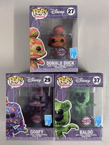 Donald Duck 27, Goofy 29 & Baloo 37 ~ Disney ~ Funko Pop Vinyl ~ Art Series - Picture 1 of 6