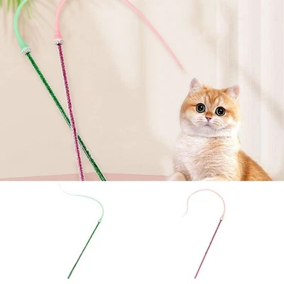 +Simulated Mouse Tail Cat Toy Cat Teaser Funny Stick Silicone Tail Long E9G7 - Image 1 of 4