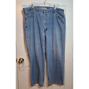 Levi's 550 Relaxed Fit Light Wash Mid Rise Straight Leg Jeans Size 44x27 Hemmed  - Picture 1 of 4