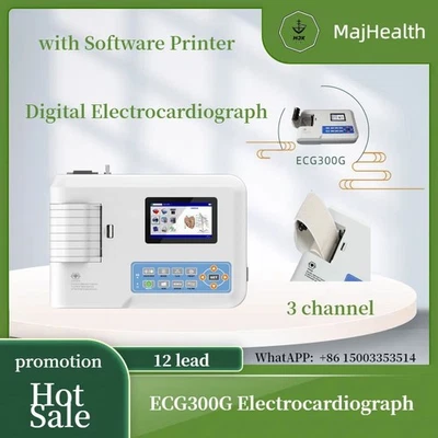 ECG300G 12-Lead ECG Machine|3-Channel Printout Electrocardiogram, Clinical Grade - Image 1 of 4