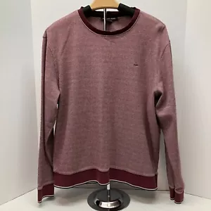 Michael Kors Mens Burgundy Crew Neck Sweatshirt Contrasting Trim Size XL - Picture 1 of 3