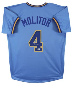 Paul Molitor Authentic Signed Light Blue Pro Style Jersey Autographed BAS - Picture 1 of 3