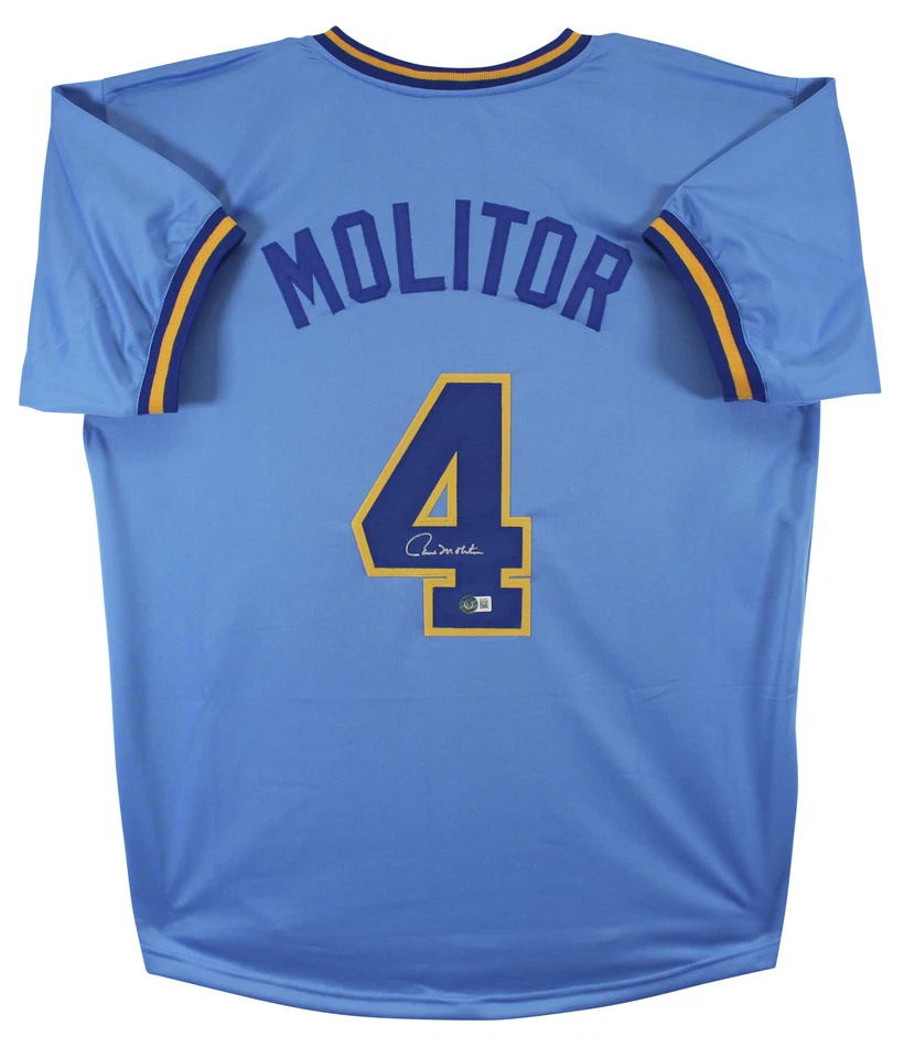 Paul Molitor Authentic Signed Light Blue Pro Style Jersey Autographed BAS - Image 1 of 3
