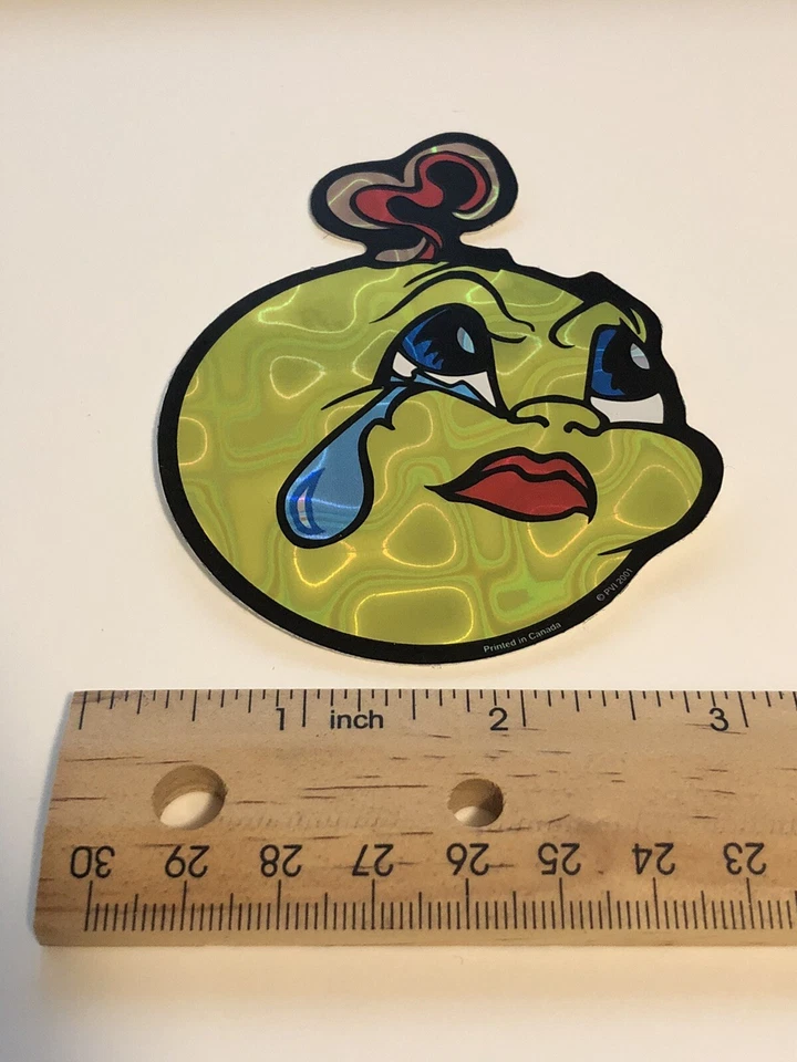 Vintage 2000s Vending Machine Sticker Decal Konica Smiley Face Emoji - Image 1 of 1