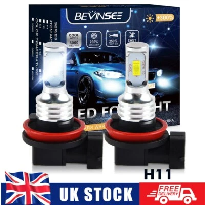 2x H11 LED Fog Lights Bulbs Bright White Fit Vauxhall Mokka / Mokka X 2012-2020 - Image 1 of 4