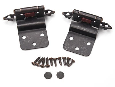 EAST WEST CONSOLIDATED 25 Pair 50 pcs Self Closing Cabinet 3/8 Offset Inset Hinges Aged Bronze 62728
