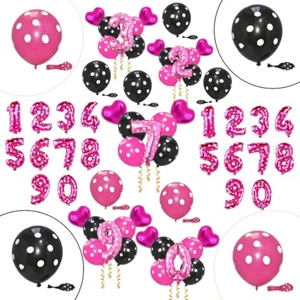 Birthday Theme Balloons Party Decoration Heart Garland Digit 0-9 Foil Ballon UK - Picture 1 of 40