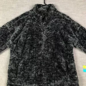 LuLaRoe Pullover Womens M Gray Nancy Half Zip Velveteen Fleece Fuzzy Soft - Picture 1 of 14