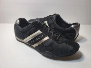 Coach Jayme Signature Sneakers Damenschuhe schwarzes Wildleder Q582 – Größe 8 - Bild 1 von 9