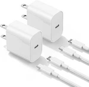 2 Pack Fast Charger Type C Wall Charger For iPhone 14 13 12 11 X XS XR Pro Max - Picture 1 of 7